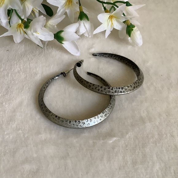 Jewelry - Hammered Metal Hoop Earring